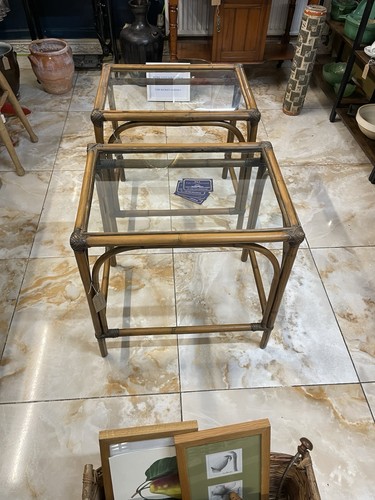 Pair vintage bamboo - of, bamboo/rattan