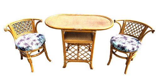 Vintage 1970s rattan bamboo - vintage,