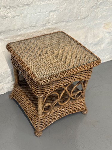 Vintage wicker rattan side - vintage,