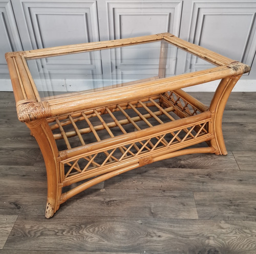 Vintage rattan coffee - rattan,
