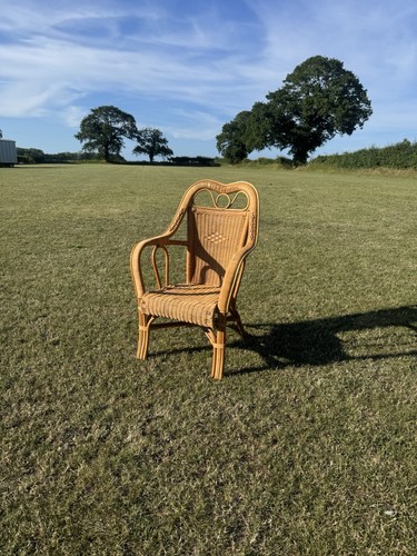 Vintage rattan wicker armchair - rattan,