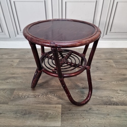 Vintage bamboo side table - vintage,