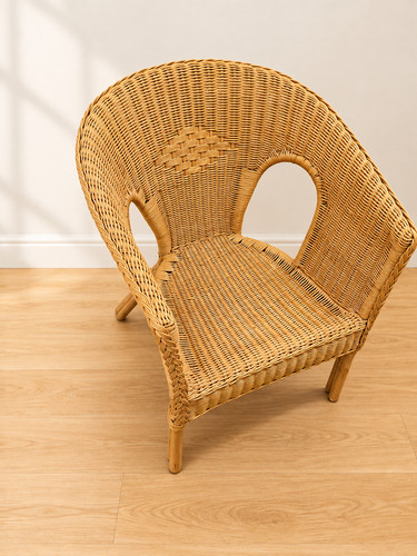 Vintage wicker rattan tub - vintage,