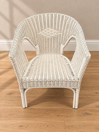 Vintage white wicker rattan - vintage,