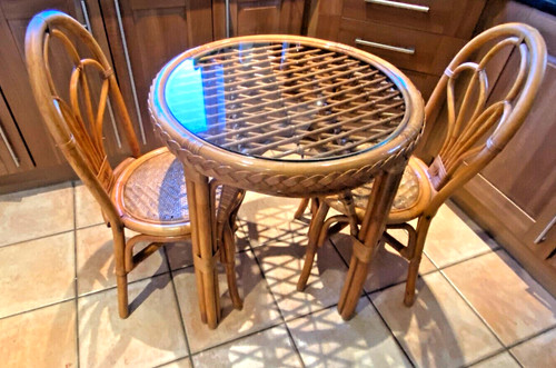 Vintage rattan dining - rattan, bistro