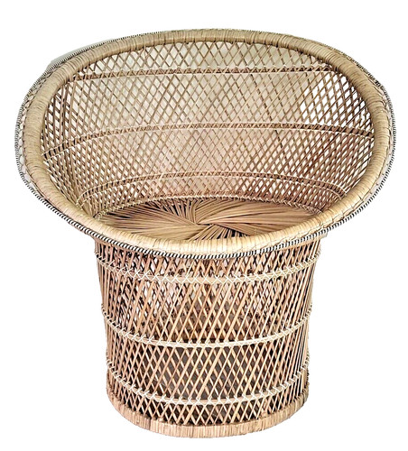 Rattan wicker chair round - round, back