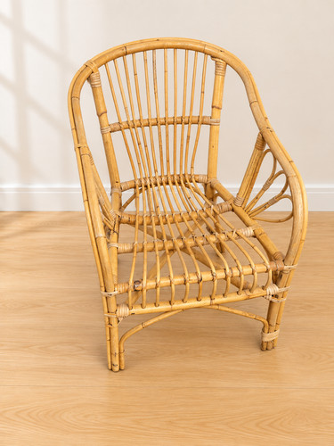 Vintage rattan cane armchair - cane,