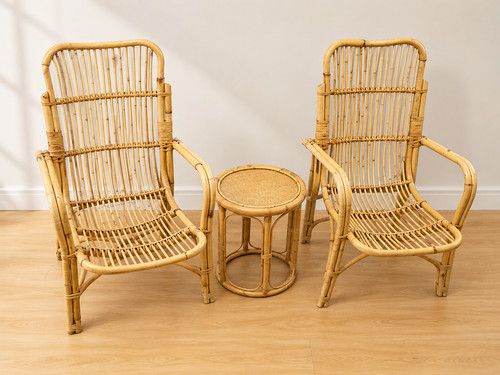 Vintage rattan cane piece - rattan, 3