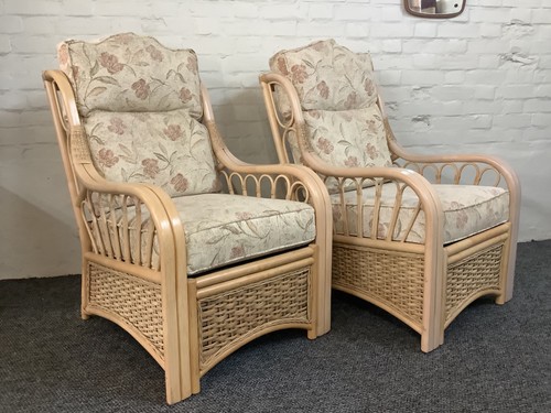 Pair bamboo wicker - pair, of